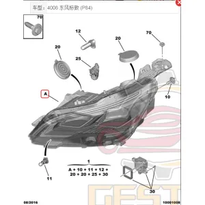Automotive Parts Are Suitable for Peugeot II 3008 Headlight lamp Assembly OEM 1675812480 1675812580