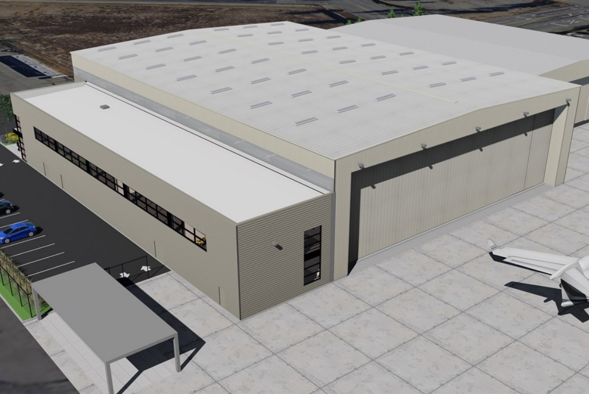 Industrially Aircraft Hangar Steel Frame Warehouse With Maintenance Workshop Made Sandwich Panel In United Kingdom