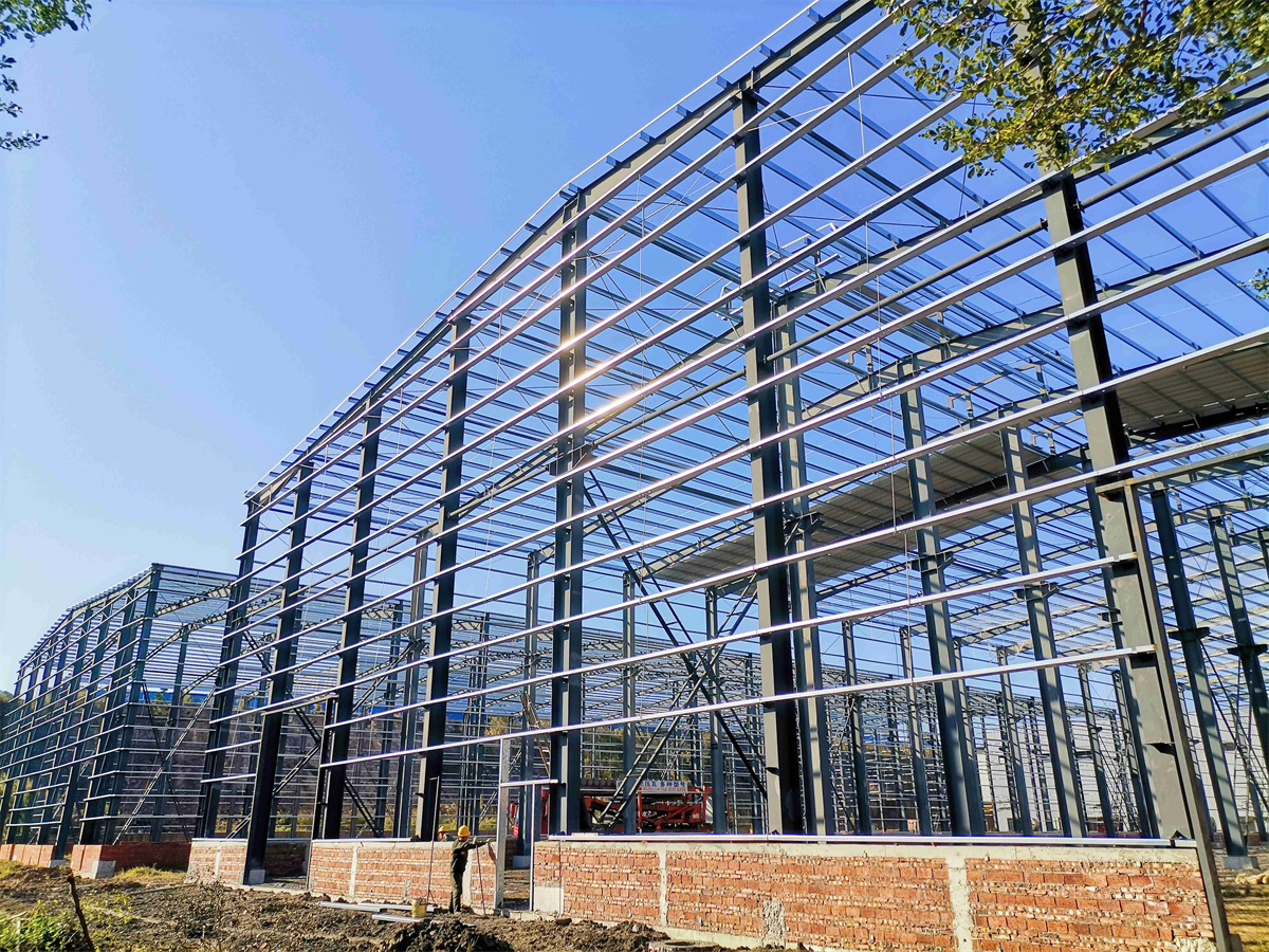 Industrial Workshop Storage Shed Light-Steel Metal Structure Warehouse Q355 Grade ASTM Standard Industrial Building Welding