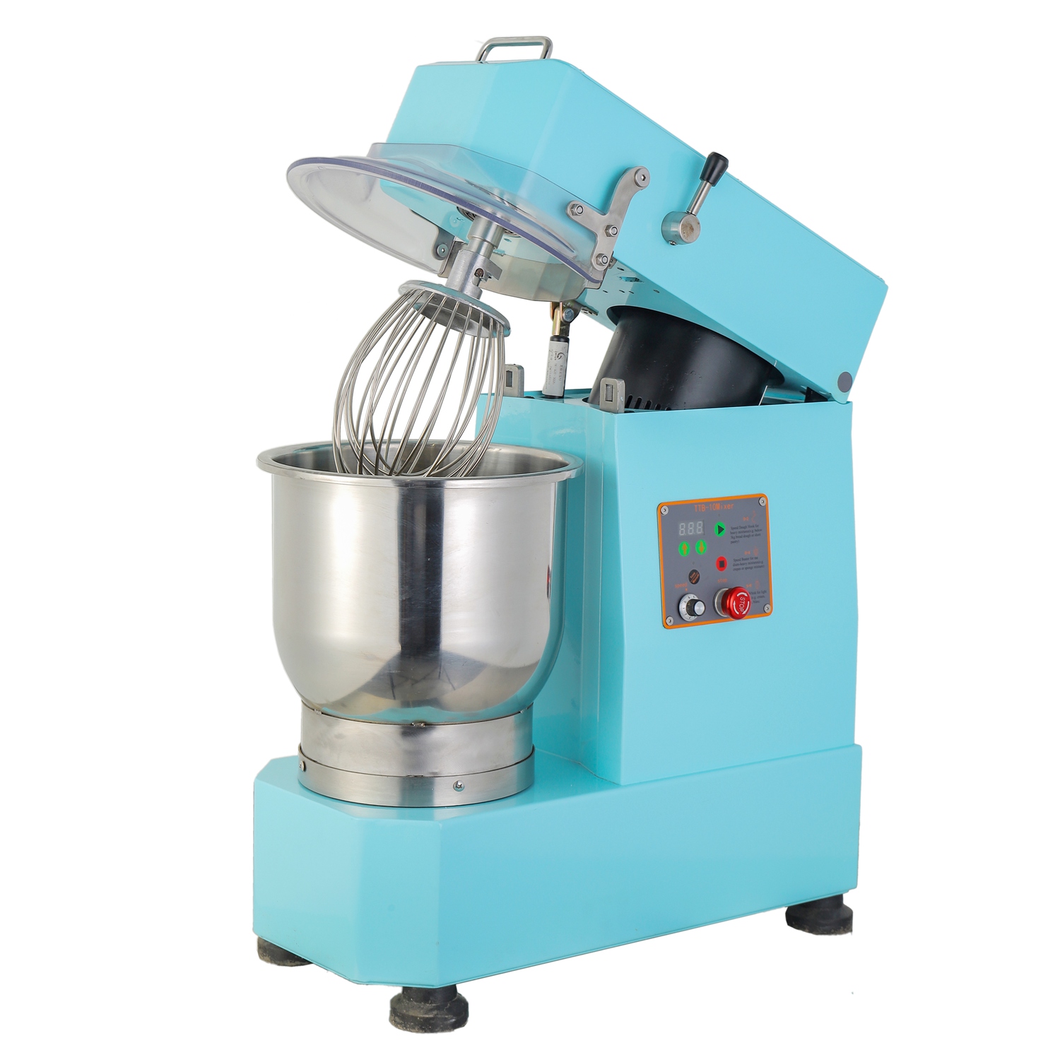 10L Table Top Dough Mixer With Dough Hook, Wire Whip, Flat Beater