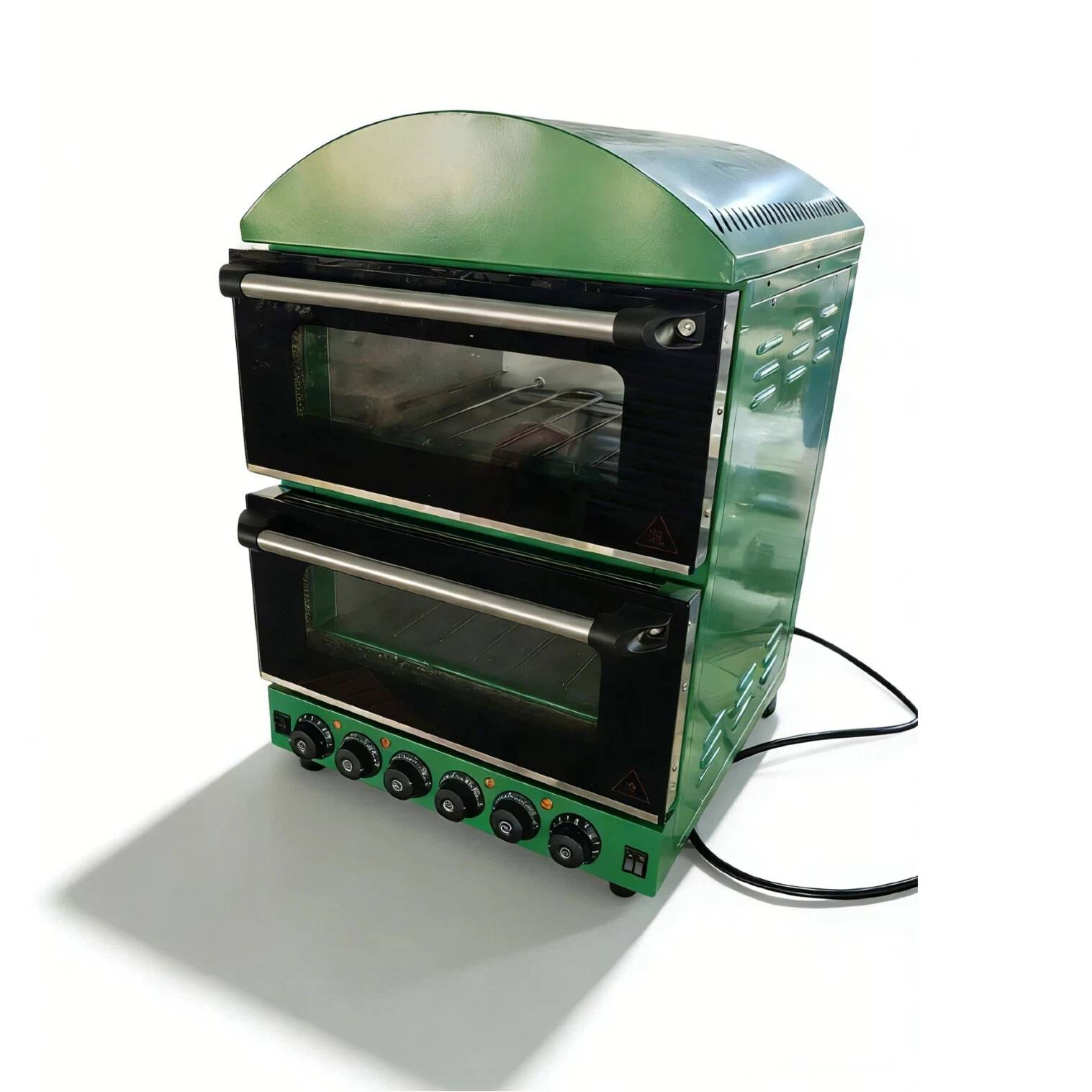 Dual-Deck Green Electric Pizza House Oven