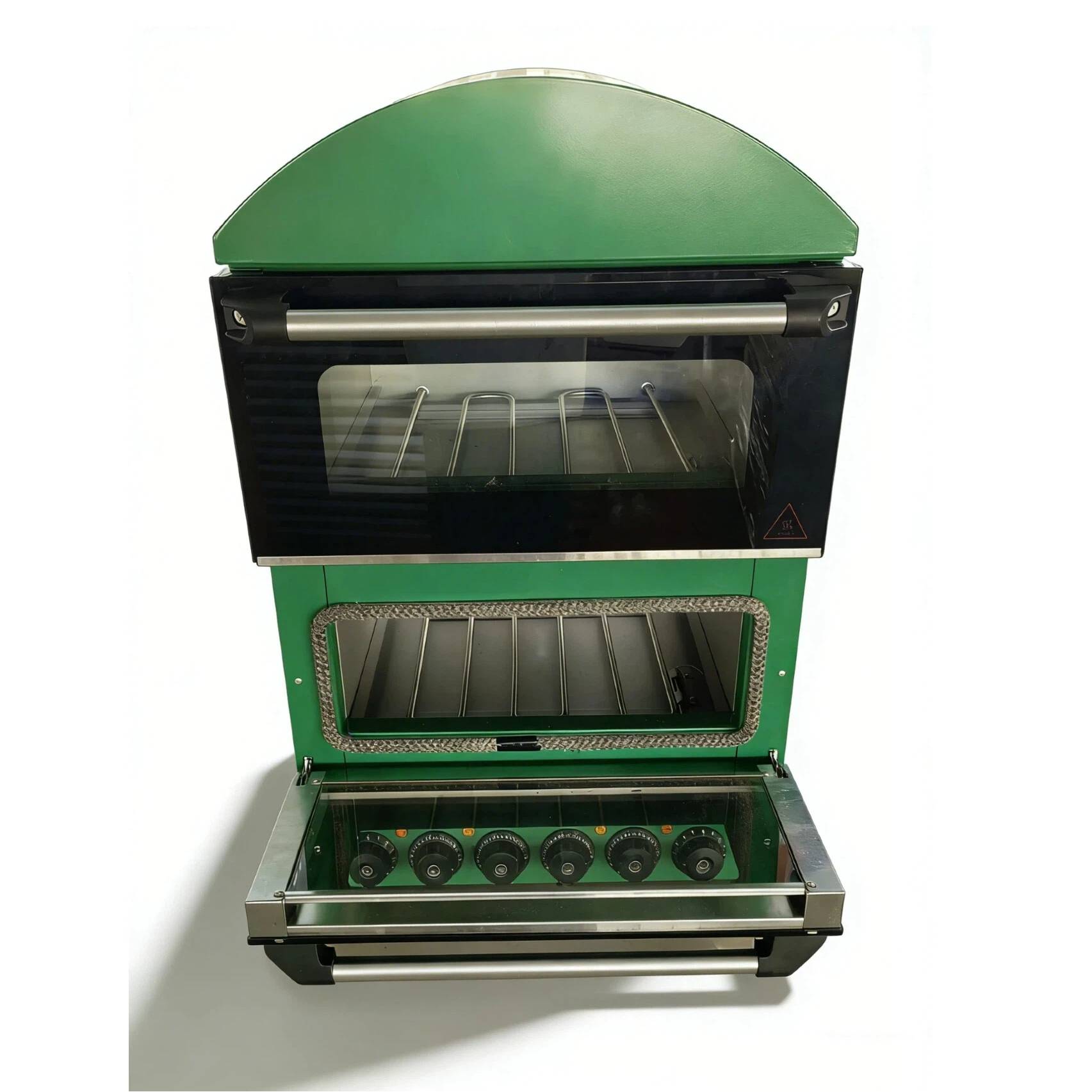 Dual-Deck Green Electric Pizza House Oven