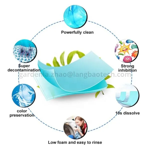 Eco Friendly Water Soluble Laundry Detergent Sheets