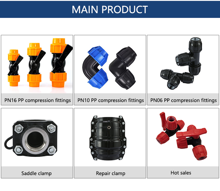 Orange variable diameter tee fittings