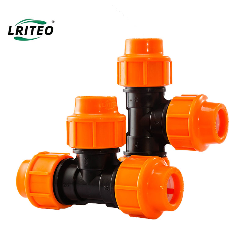 Orange variable diameter tee fittings