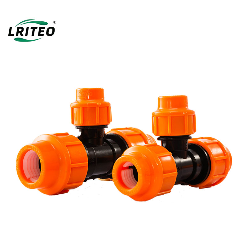 Orange variable diameter tee fittings