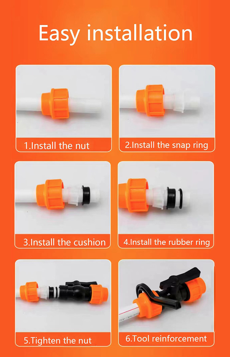 Orange variable diameter tee fittings