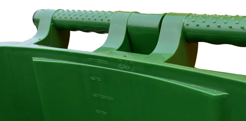 Kültéri besorolás Szemetes 240 literes anyag HDPE EN840-5 szabvány