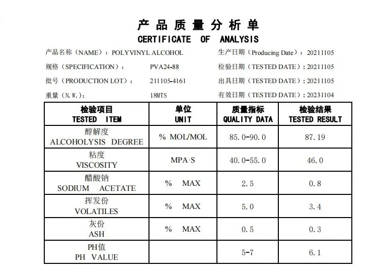 Polyvinyl Alcohol Manufacturer