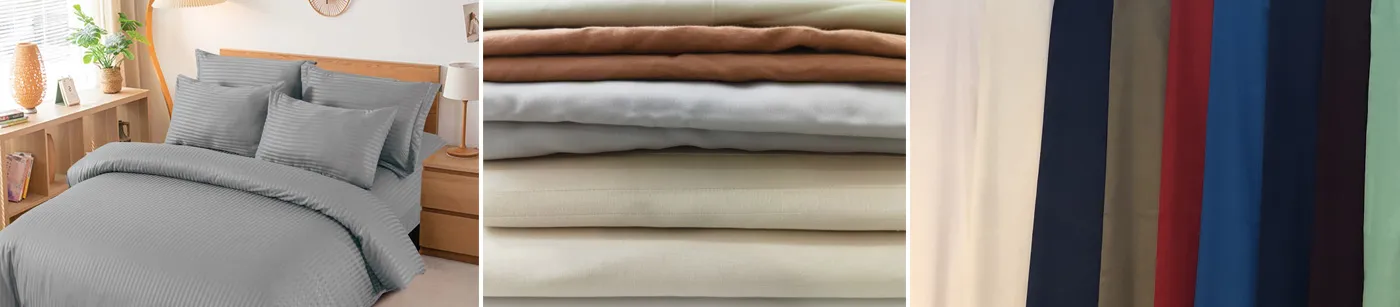 Durable and Eco-Friendly 100% Cotton Colored Bed Sheet Fabric 50S