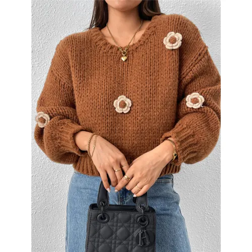 OEM Flower AutumnWinter Pullover Sweater