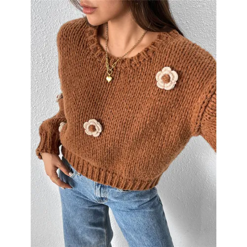 OEM Flower AutumnWinter Pullover Sweater