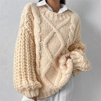 Custom Thick Cotton Women's Sweater Manufacturer