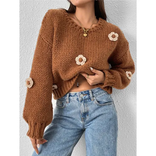 OEM Flower AutumnWinter Pullover Sweater