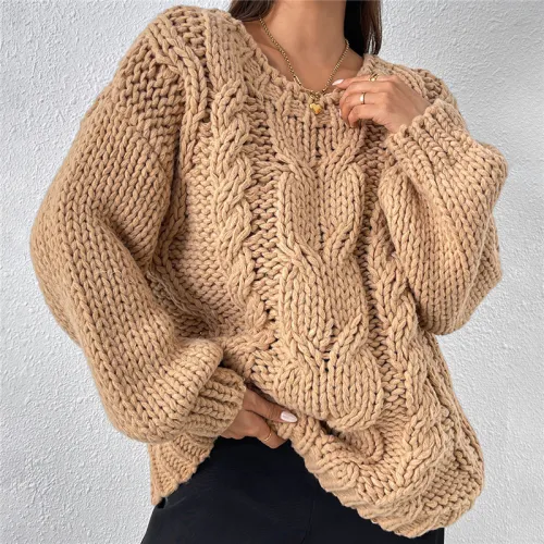 OEM Chunky Knit Loose Knit Pullover Sweater