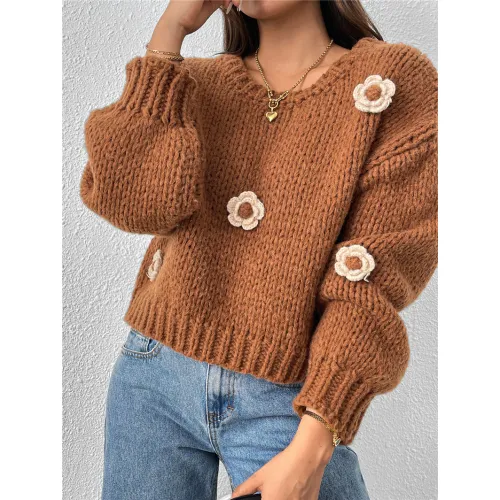 OEM Flower AutumnWinter Pullover Sweater