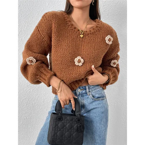 OEM Flower AutumnWinter Pullover Sweater