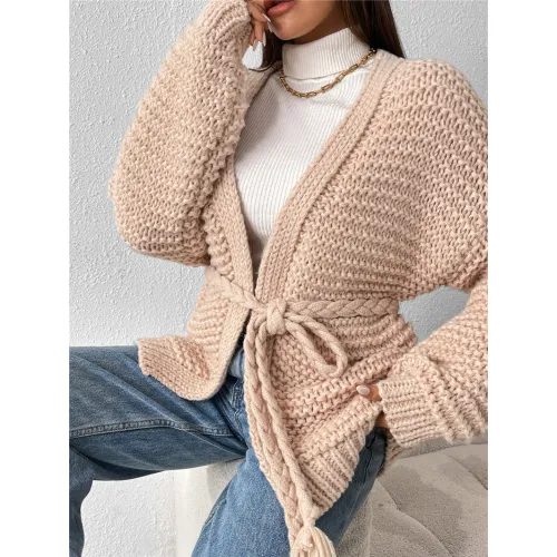 Wholesale Buttonless Placket Crewel Sweater