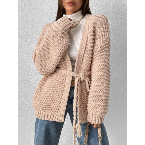 Wholesale Buttonless Placket Crewel Sweater