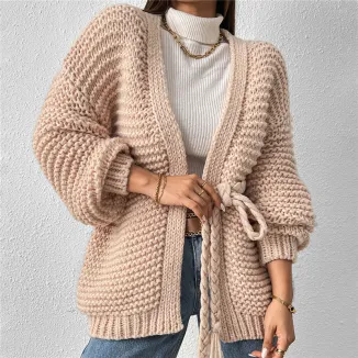 Wholesale Buttonless Placket Crewel Sweater