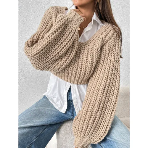 Chunky Knit Short Pullover Sweater Supplier