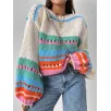 Oversize stribet pullover sweater producent