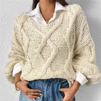 Slouchy Knit Pullover Sweater Wholesale