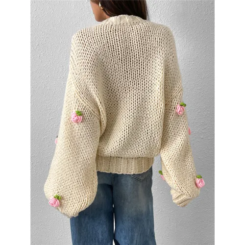 Оптовая жаккардовая вязаная пуловерная футболка для женщин