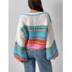 Oversize stribet pullover sweater producent