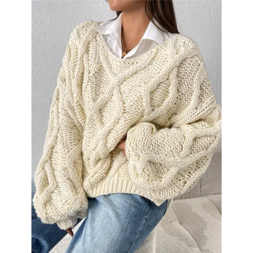 懒散针织套头毛衣批发