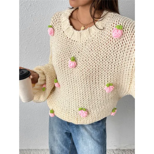 Оптовая жаккардовая вязаная кофточка для женщин