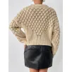 Cardigan Sweater Jacquard Mulierum Grossus