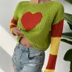 女款切割心形毛衣供应商
