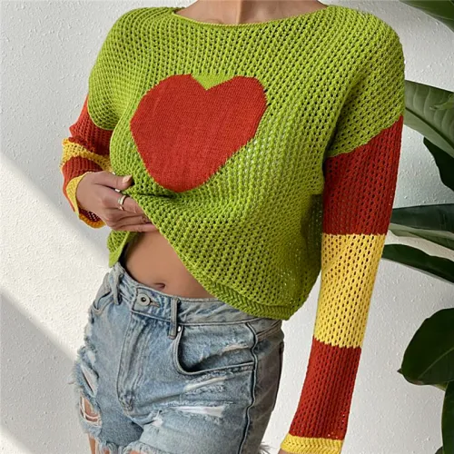 Women's Cutout Heart Sweater Supplier