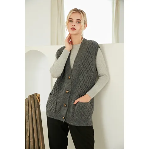 Women's V Neck Lapel Vest Supplier