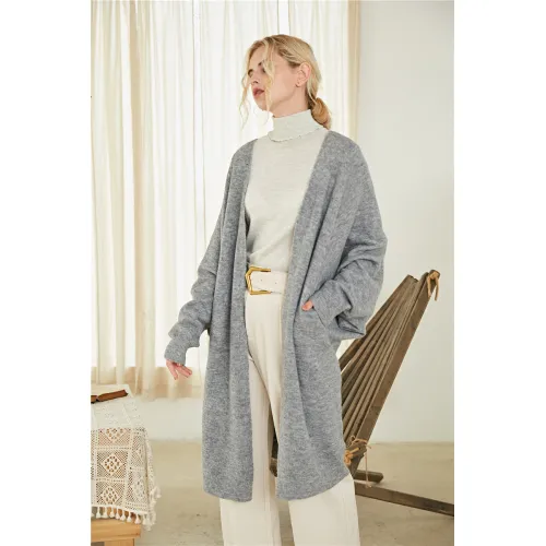 Women's Gray Cardigan Sweater Company