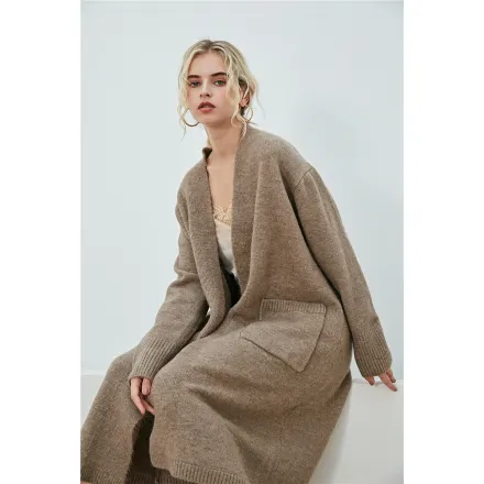 Pulover cardigans gri pentru femei