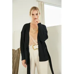 Women's Black Cardigan Sweater Supplier