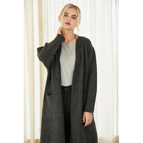 Women's Gray Cardigan Sweater Company