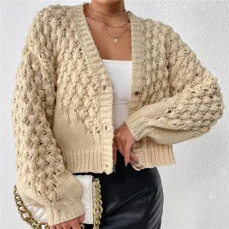 Cardigan tricotat jacquard pentru femei cu vânzare en-gros