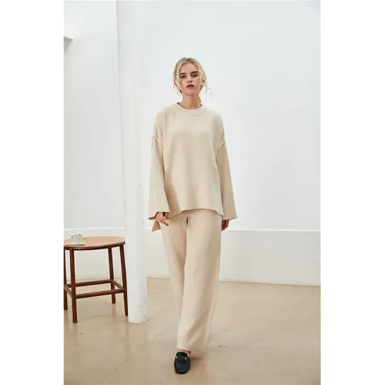 Set Atasan Seluar Sweater Wanita OEM