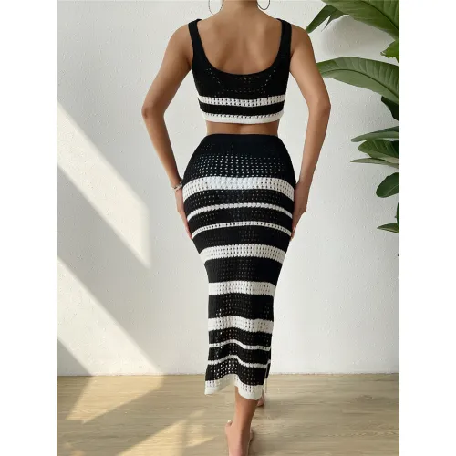 OEM Женский полосатый свитерный комплект Фабрика