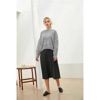 Women's Striped Dropped Sleeve Crewneck Sweater