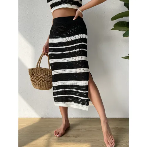 OEM женский вязаный комплект с полосками фабрика