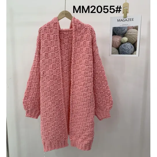 Women Coarse Knitted  Cardigan Design Sweater