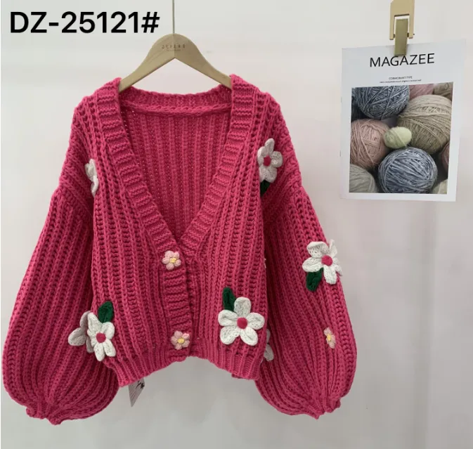 CUSTOM WOMEN KNIT EMBROIDER SWEATER CARDIGAN