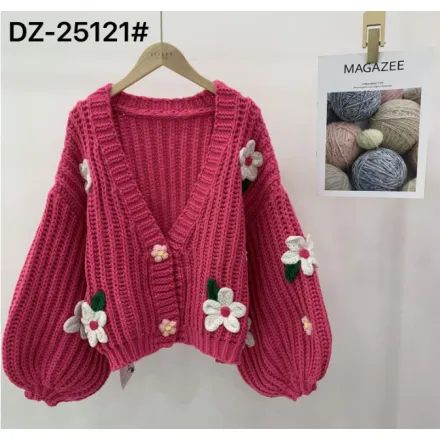 CUSTOM WOMEN KNIT EMBROIDER SWEATER CARDIGAN