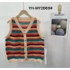 Short sleeved colorful striped women's pullover