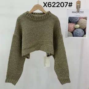 Damen gestrickter Pullover in einfarbiger Ausführung