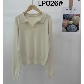 Suéter de punto con cuello polo para mujer